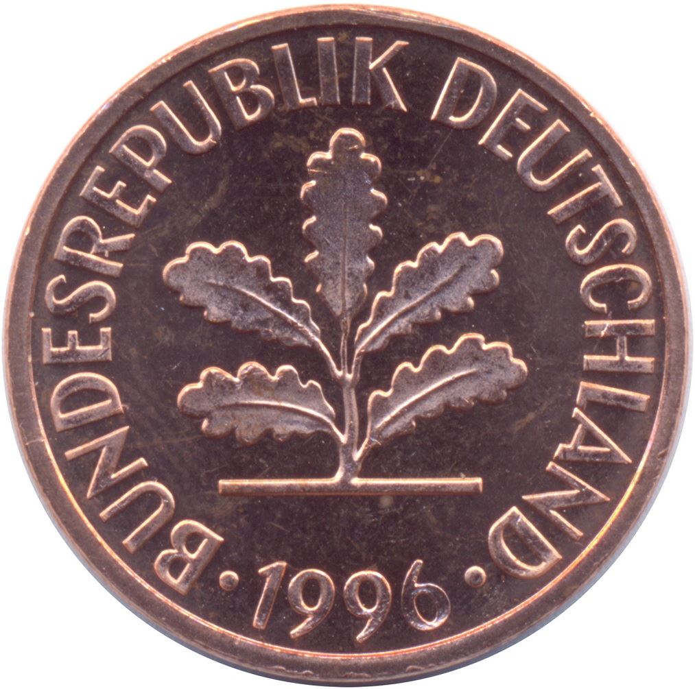 West German 2 Pfennig magnetic | KM106a | 1967 - 2001