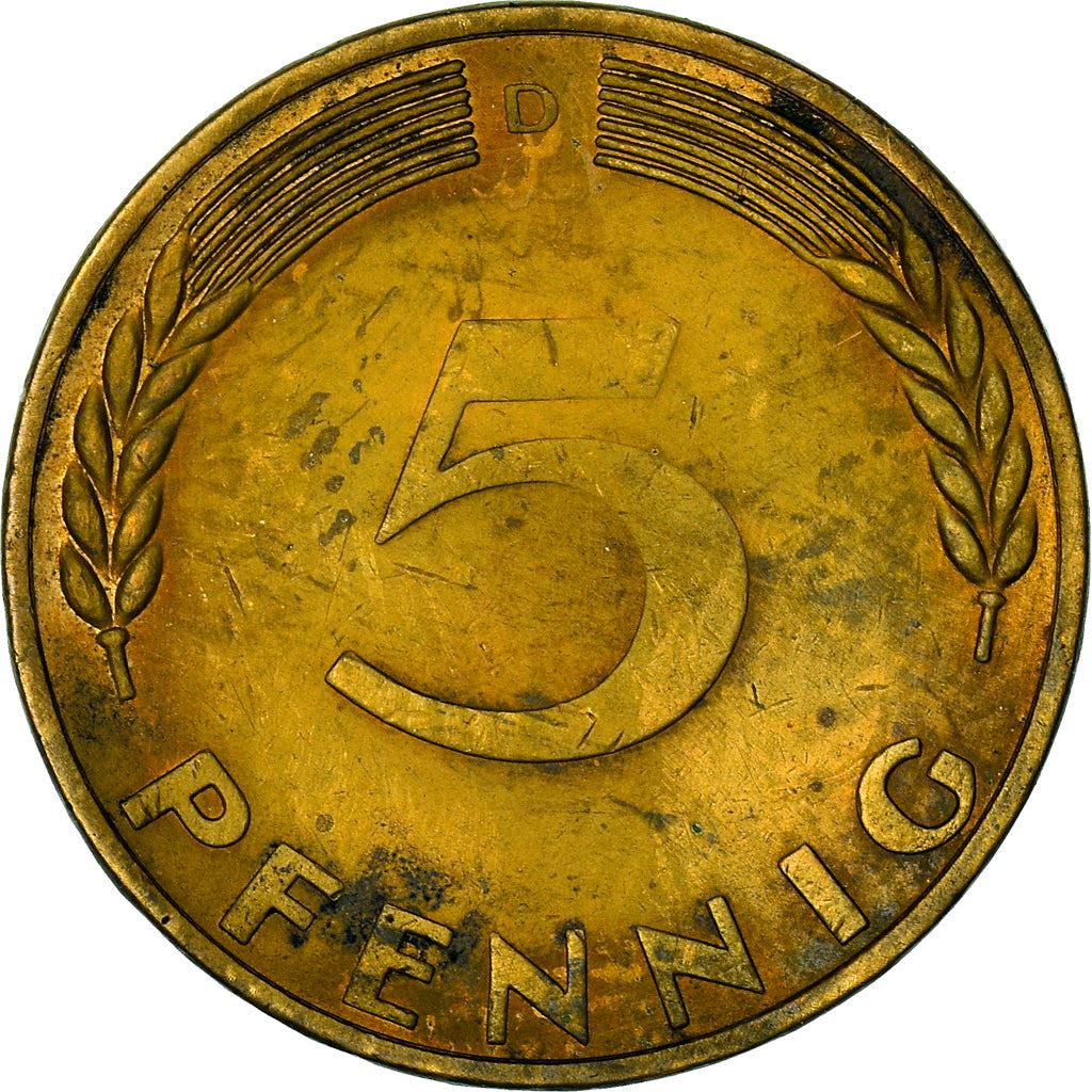 West German 5 Pfennig | KM107 | 1950 - 2001
