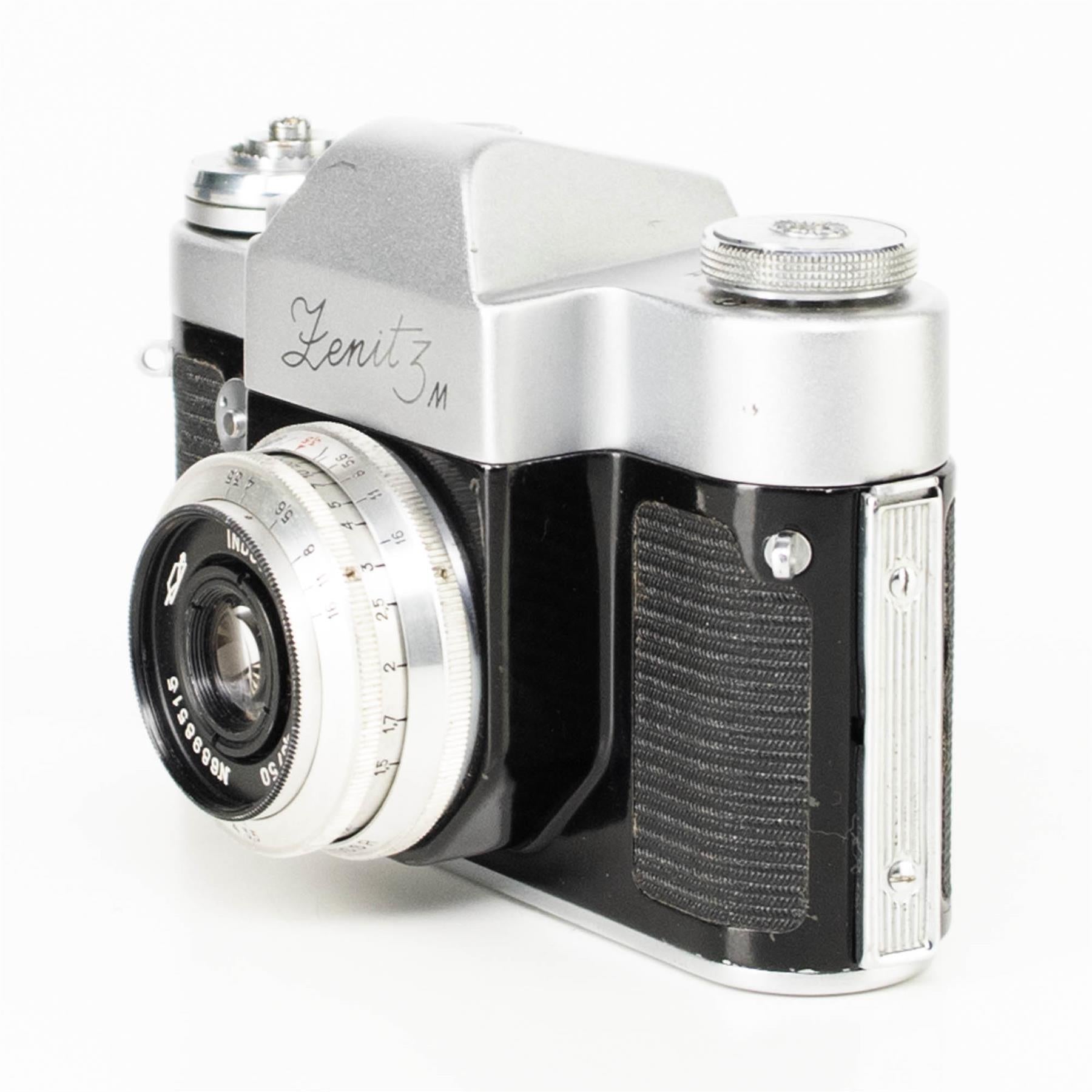 整備品 一眼レフ ゼニット Zenit-3M INDUSTAR-50 l Zenit 3M 35mm SLR, chrome + 50mm f3.5 Industar-50 L39 screw