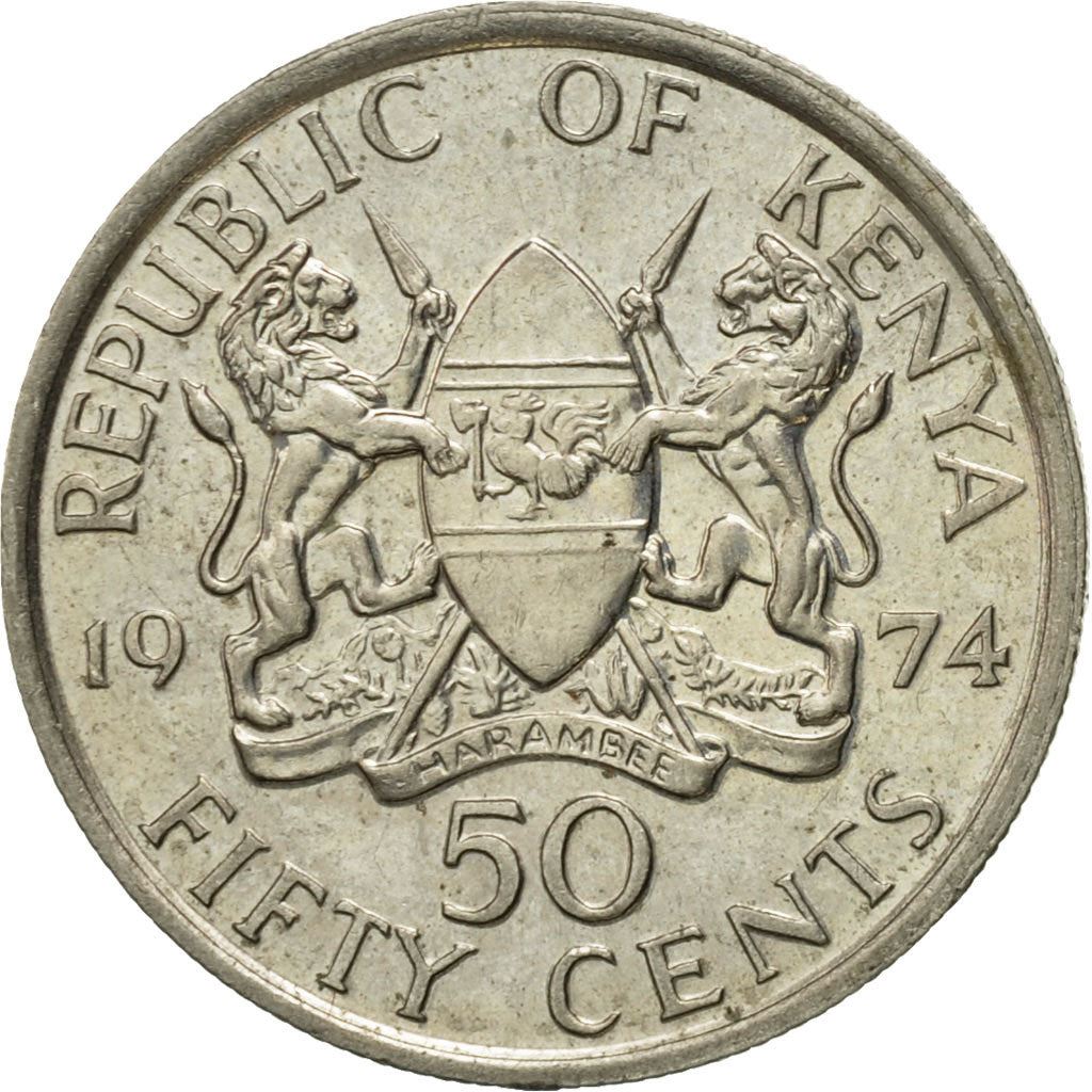 Kenya 50 Cent | Mzee Jomo Kenyatta Mynt | KM13 | 1969 - 1978