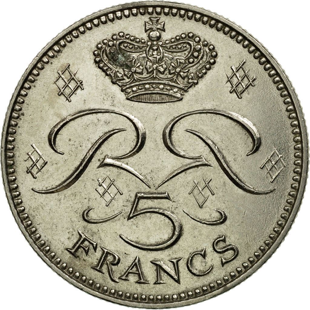 Monaco | 5 Francs Coin | Rainier III | Km:150 | 1970 - 1995