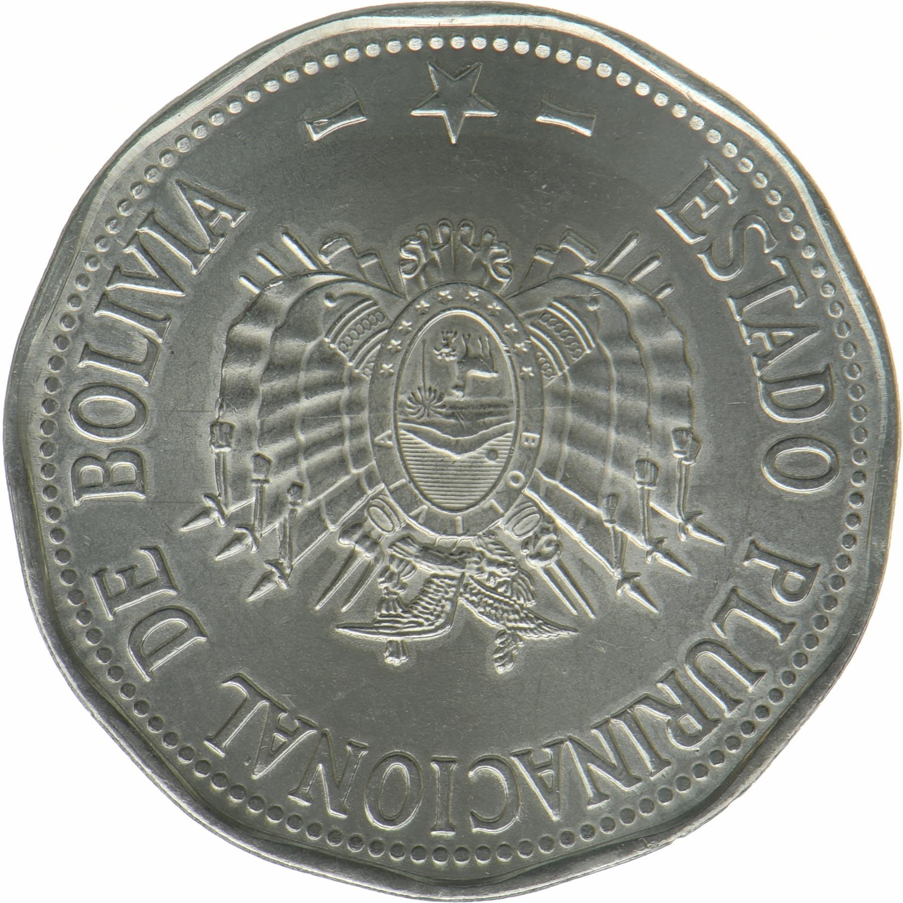 Bolivia | 2 Bolivianos Coin | Eduardo Abaroa | KM:222 | 2017