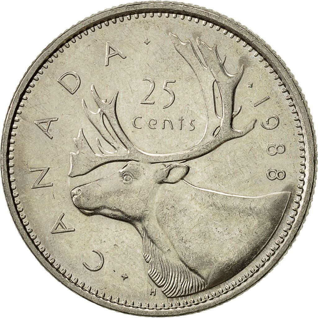 Canada | 25 Cents Coin | Nickel | 2nd portrait | KM:74 | 1979-1989