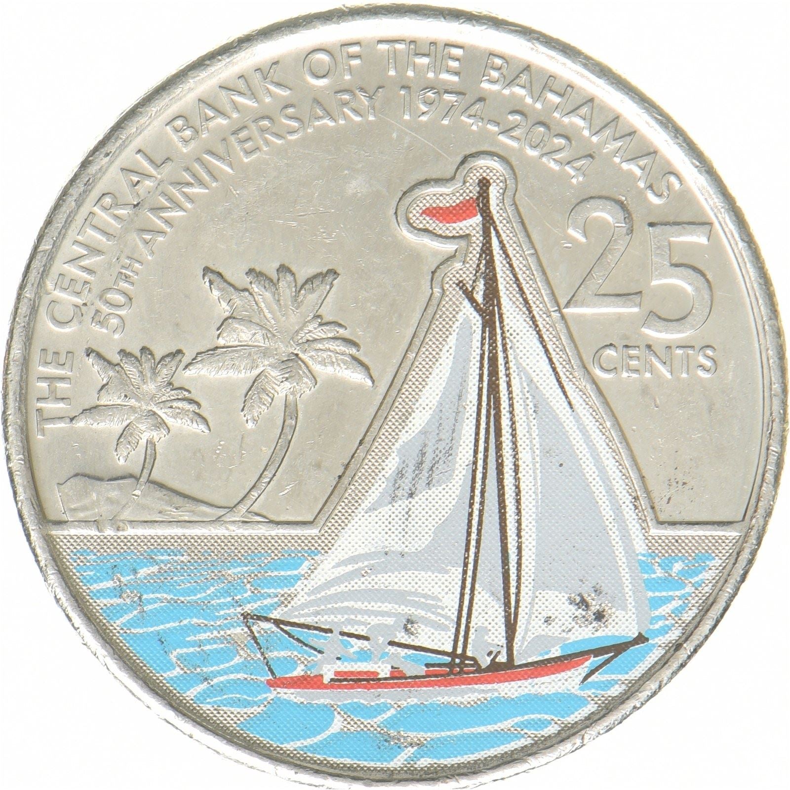 Bahamas | 25 cent-mønt | Centralbanken | Forniklet stål | KM:251 | 2024