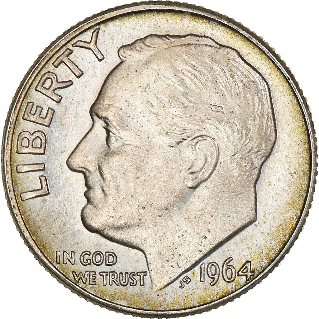アメリカ合衆国 | 1ダイム硬貨 | フランクリン・D・ルーズベルト | KM:195 | 1946年 - 1964年