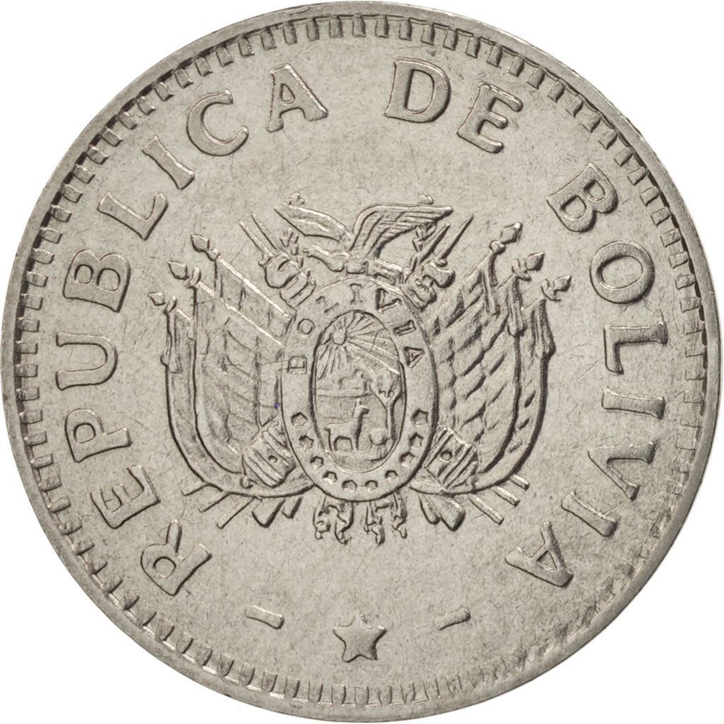 Bolivia | 10 centavos | Roestvrij staal | Wapen | KM:202 | 1987-1997