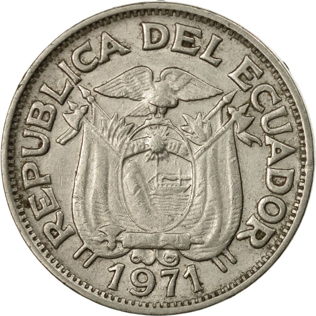 Ecuador | 20 Centavos | Nickel clad steel | Coat of Arms | KM:77.1c | 1959-1972