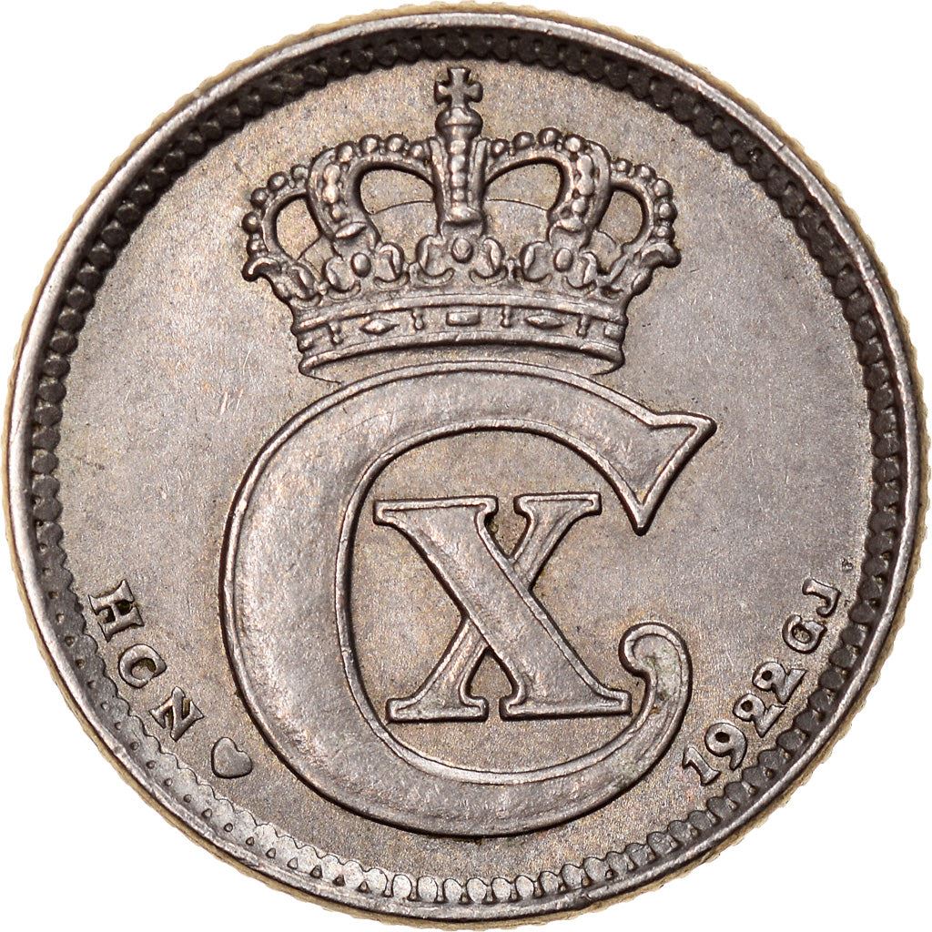 Denmark | 10 Ore Coin | Monogram | KM:818.2a | 1920 - 1923