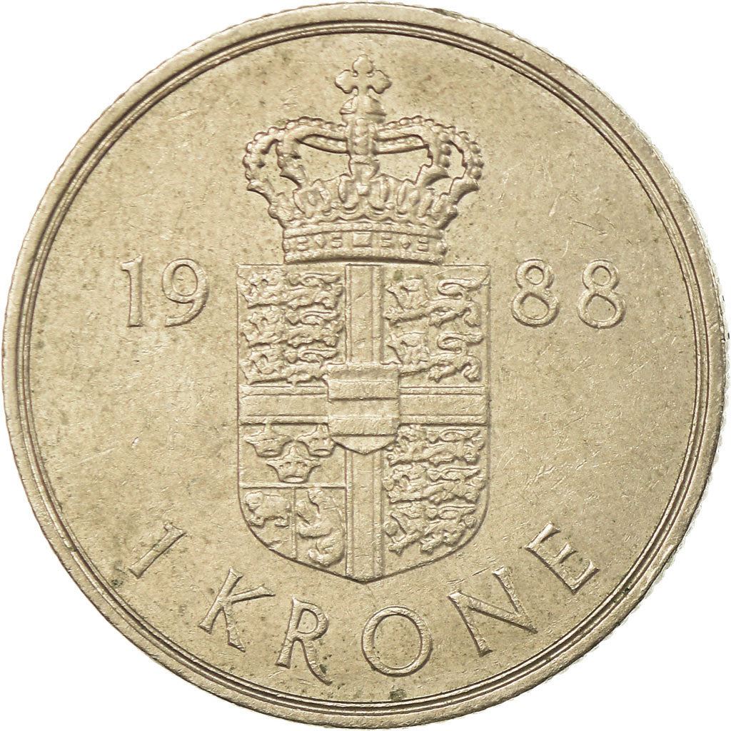 Denmark | 1 Krone Coin | Margrethe II | Km:862 | 1973 - 1989