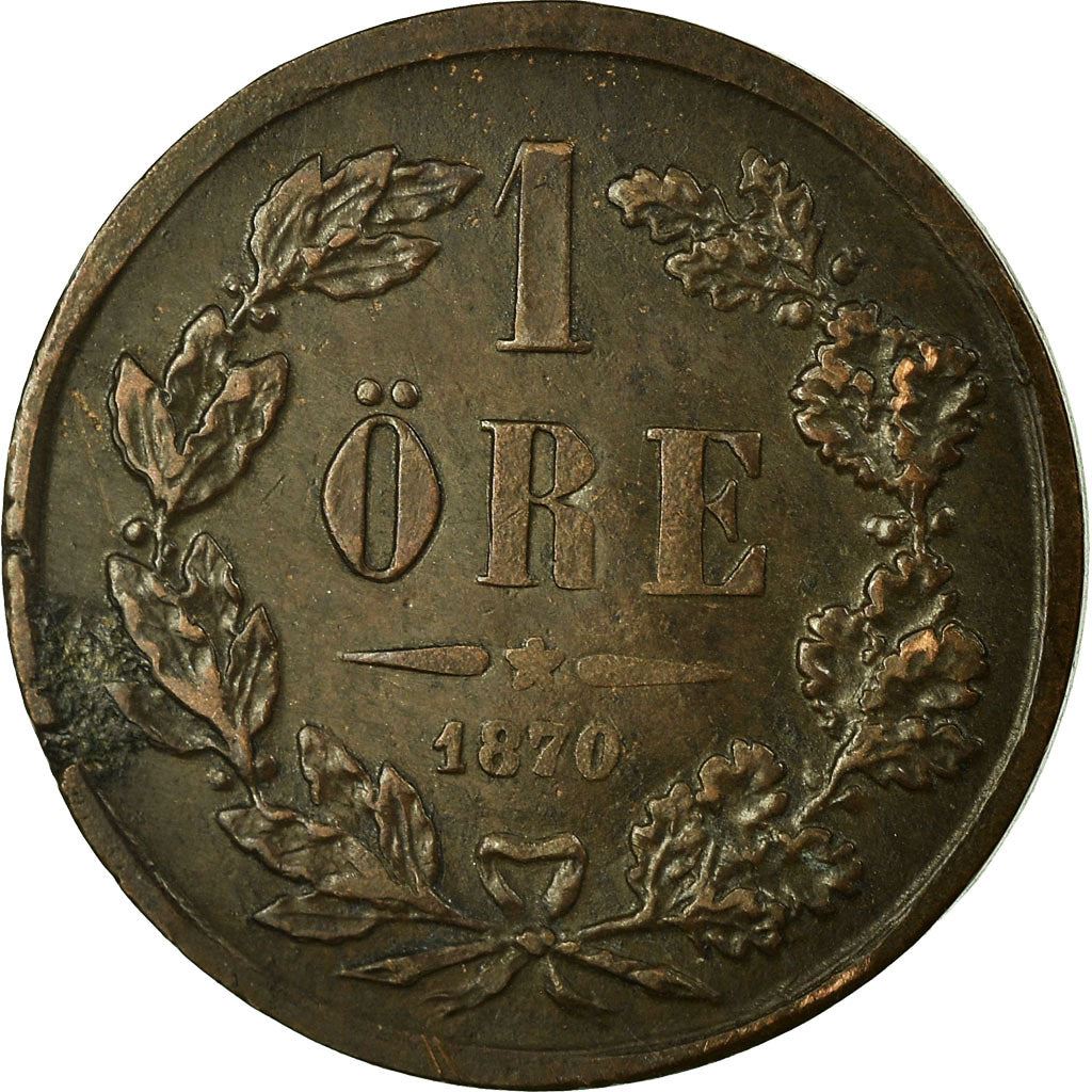 Szwecja | Moneta 1 Ore | Karol XV | Km:705 | 1860 - 1872