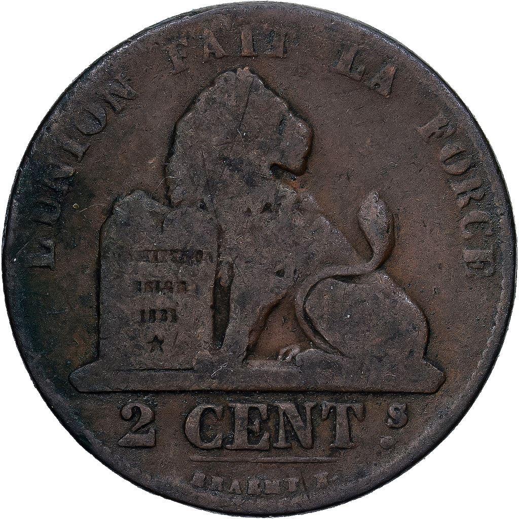Bélgica | Moneda de 2 céntimos | Leopoldo I | Cobre | KM:4.1-4.4 | 1833-1865