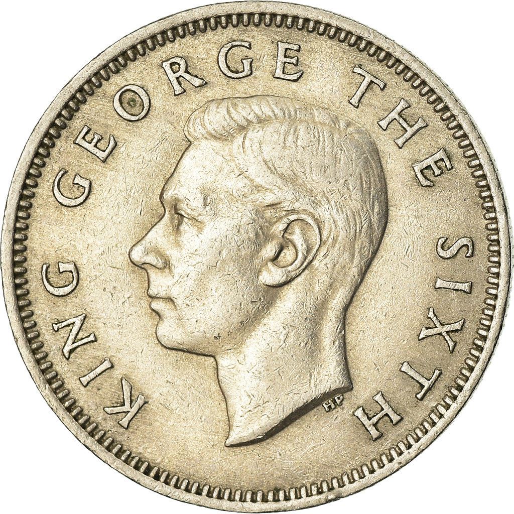 New Zealand Coin New Zealander 1 Shilling | King George VI | Maori Warrior | Taiaha | KM17 | 1948 - 1952