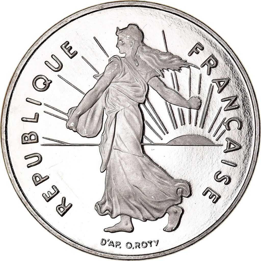 French 1 Franc Coin | Signature D'AP. O.ROTY | proof | KM925.2 | France | 1991 - 2001