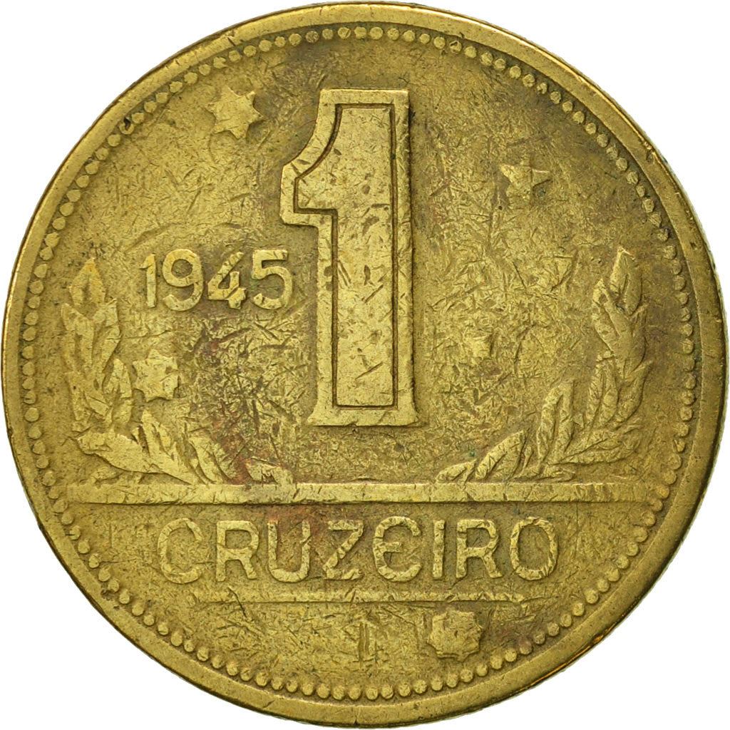 Brazil | 1 Cruzeiro Coin | Map of Brazil | Km:558 | 1942 - 1956