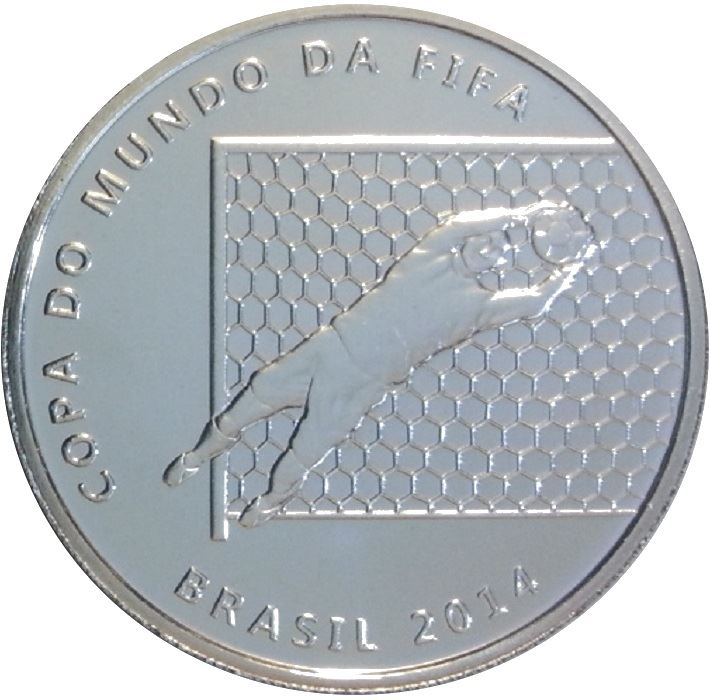 Brazil 2 Reais Coin | FIFA World Cup | 2014 - Saving the Ball | KM691 | 2014