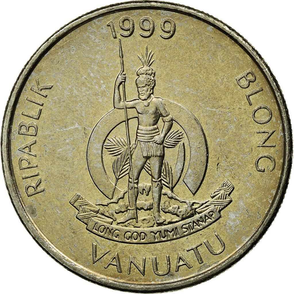 Vanuatu | 10 Vatu Coin | Melanesian Warrior | Coconut Crab | Km:6 | 1983 - 2009