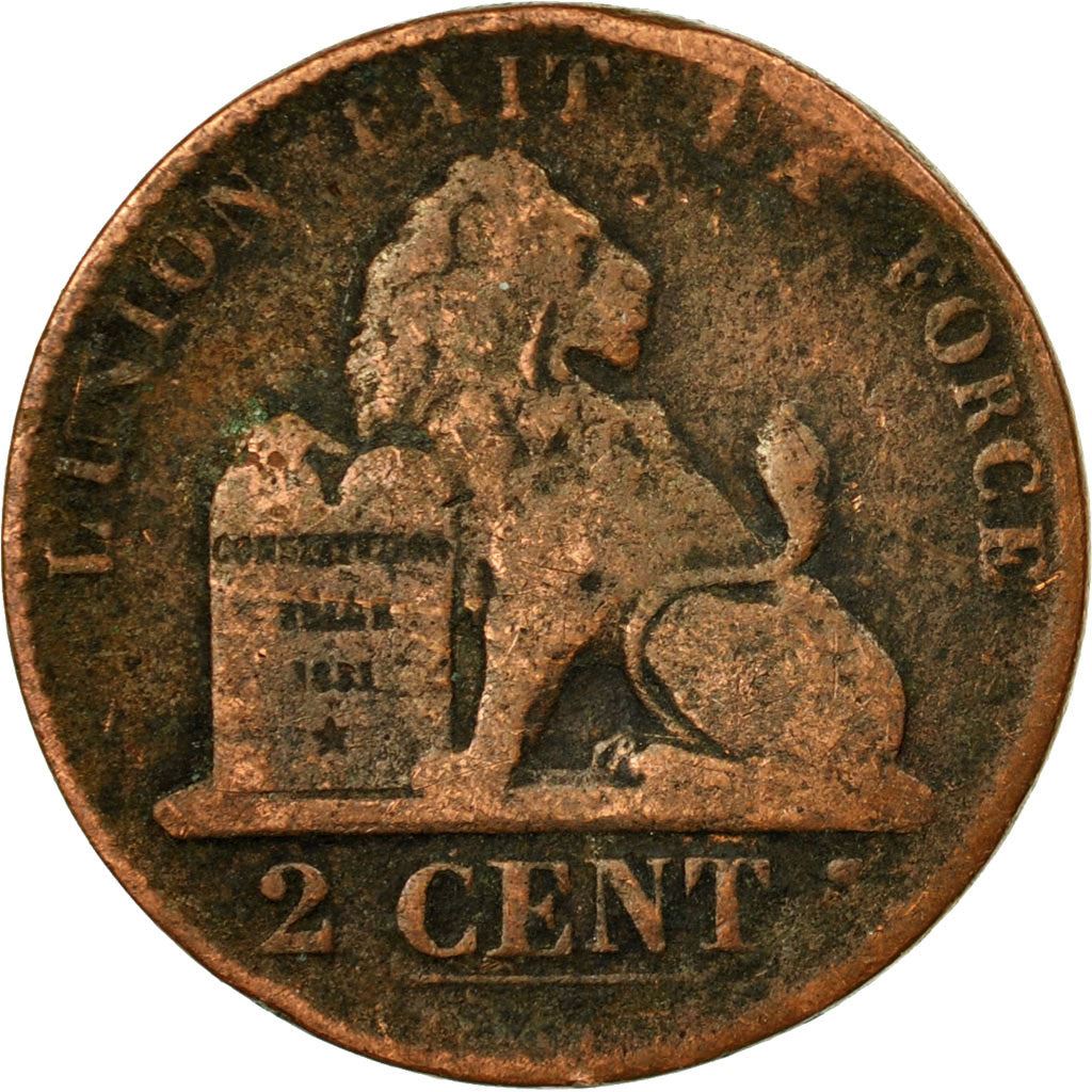 Bélgica | Moneda de 2 céntimos | Leopoldo I | Cobre | KM:4.1-4.4 | 1833-1865