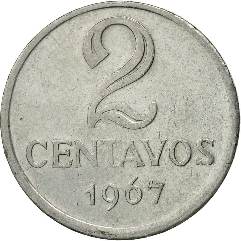 Brazil | 2 Centavos Coin | Effigy | Km:576.1 | 1967