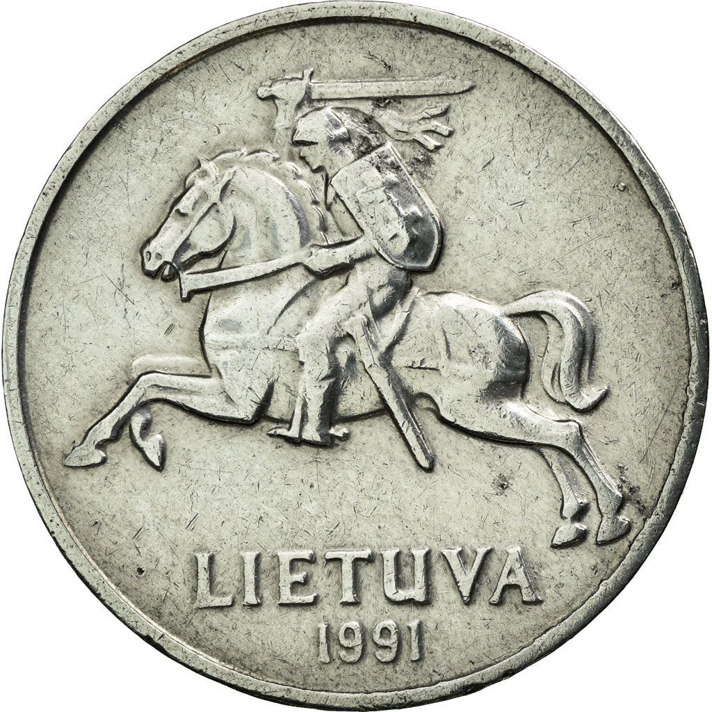 Lithuania | 2 Centai Coin | Aluminium | Horse or equine | KM:86 | 1991