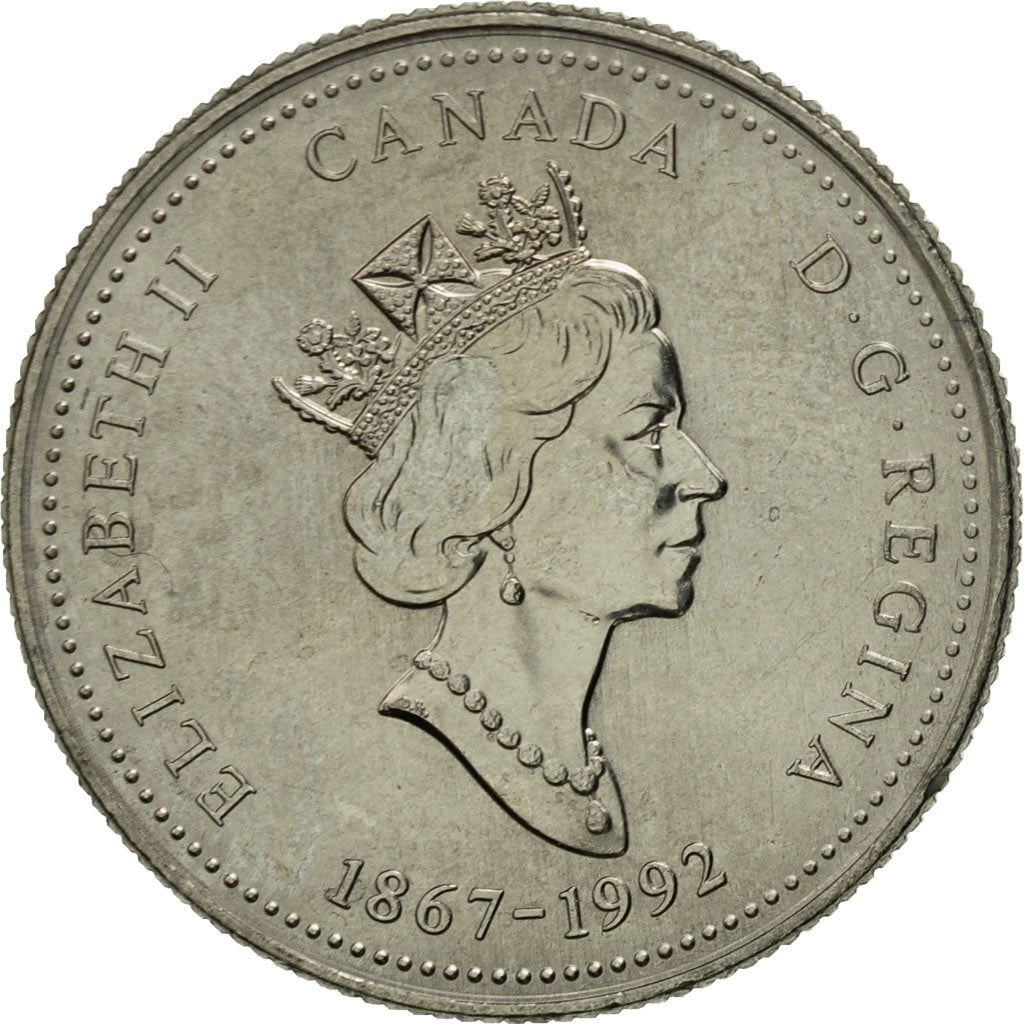 Canada | 25 Cents Coin | Yukon | Nickel | KM:220 | 1992