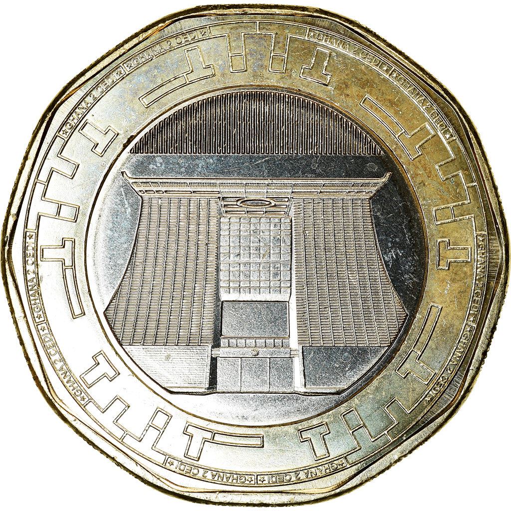 Ghana | 2 Cedis Coin | Bimetallic | Eagle | KM:82 | 2019
