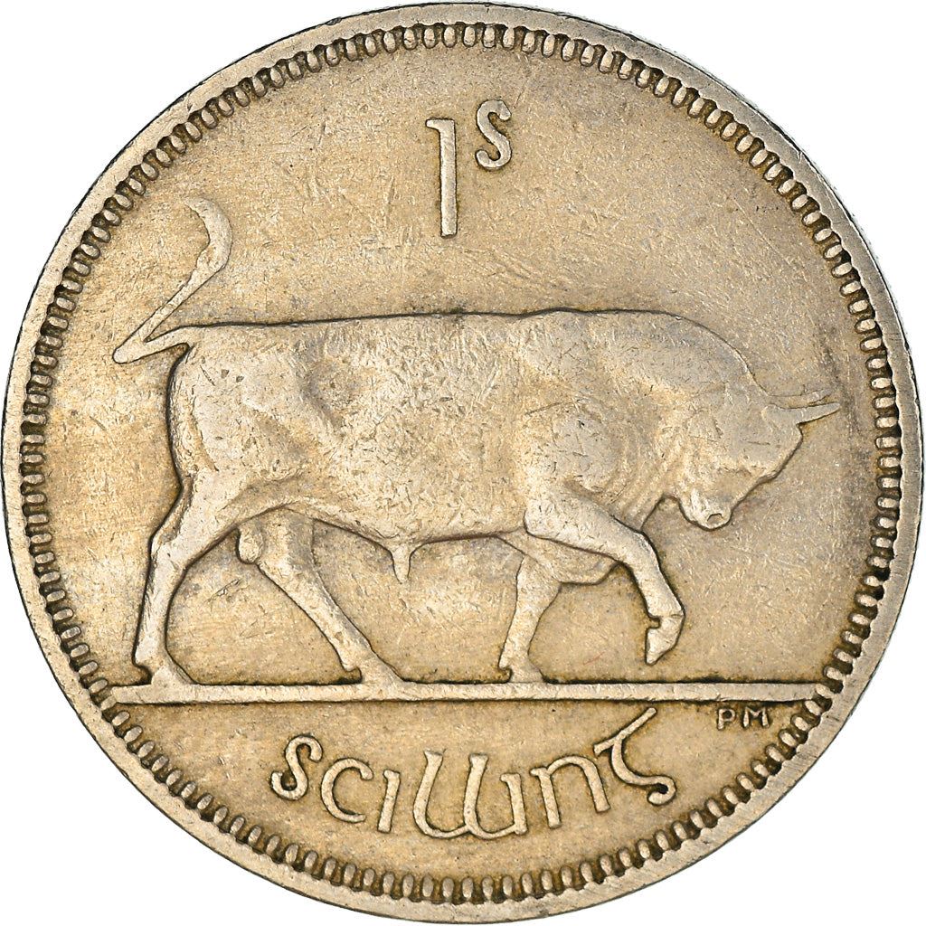 Moneta Irlanda 1 Scilling Irlandese | Arpa Celtica | Toro | KM14a | 1951 - 1968