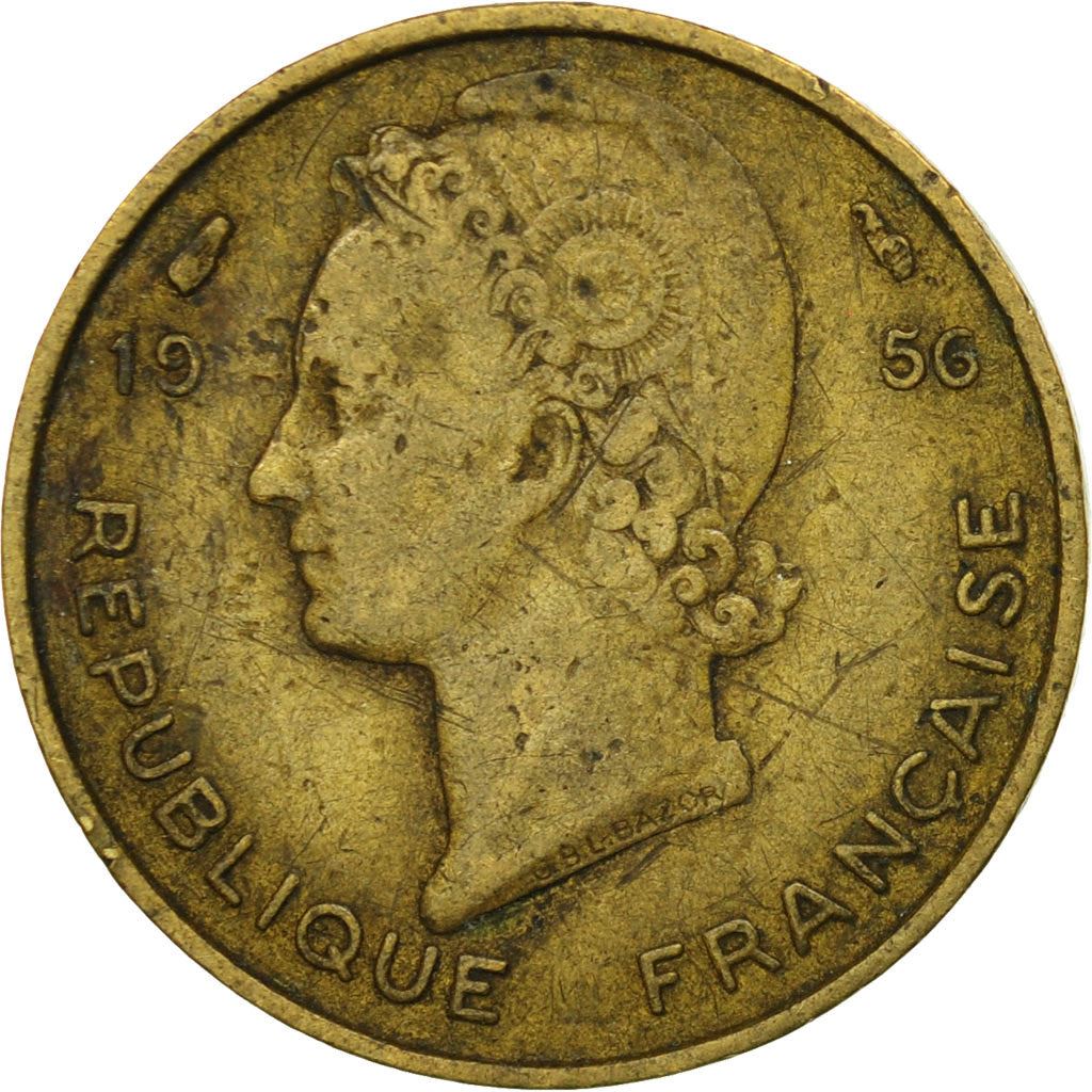 French West Africa | 5 Francs Coin | Marianne | Gazelle | Maize | Km:5 | 1956