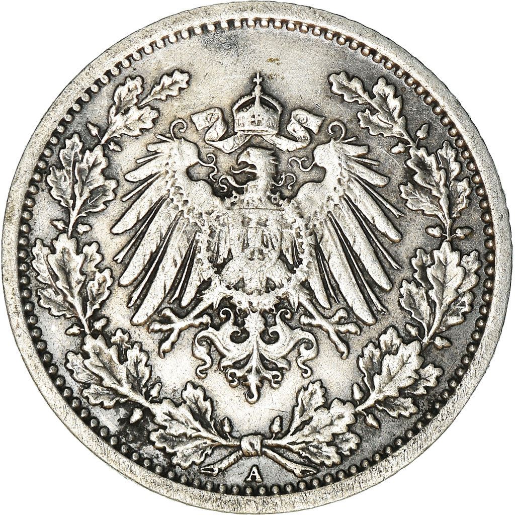 German Empire 1/2 Mark Coin | Deutsches Reich | Wilhelm II | Type 2 | KM17 | 1905 - 1919
