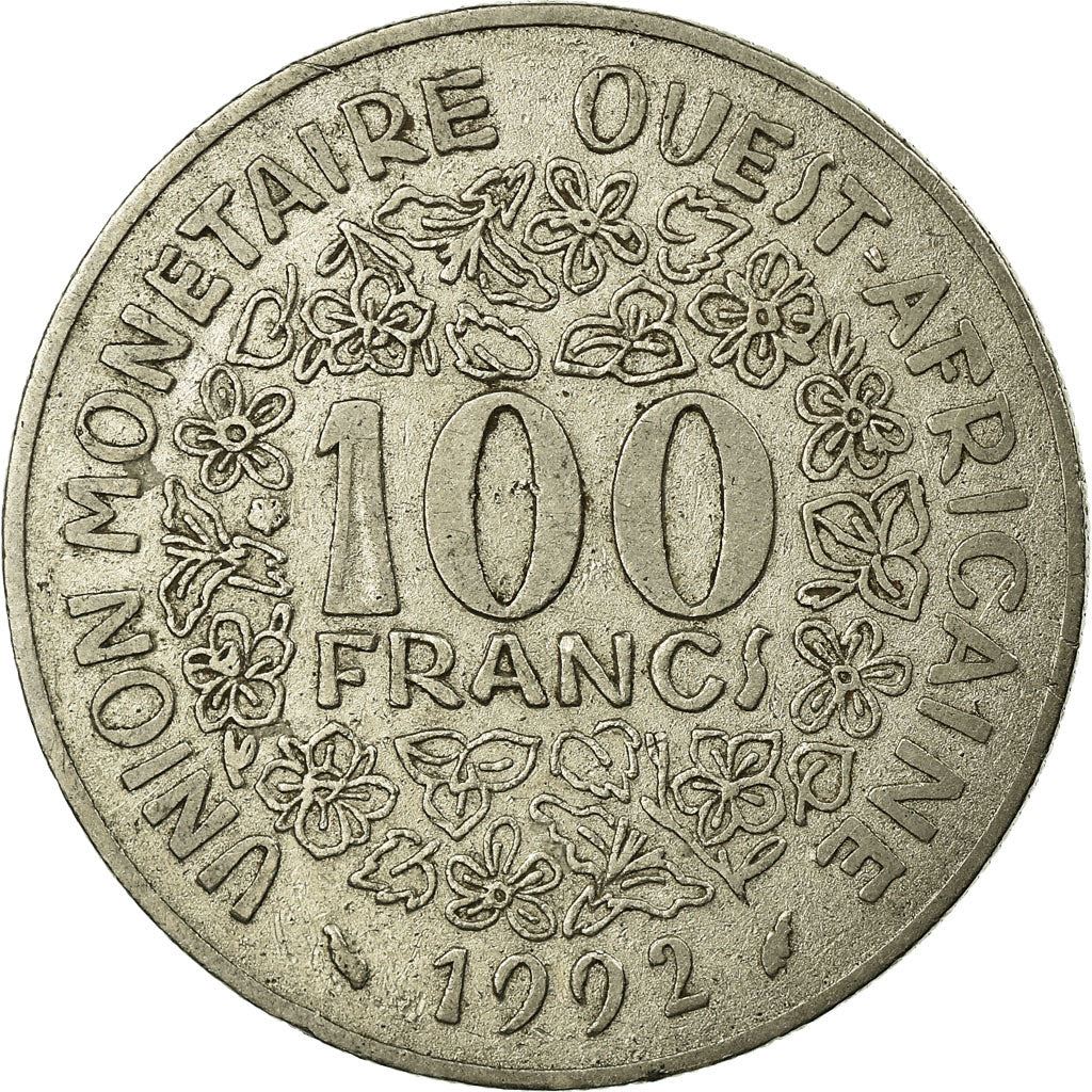 Western African States | 100 Francs Cfa Coin | Emblem of Central Bank | Flowers | Km:4 | 1967 - 2005