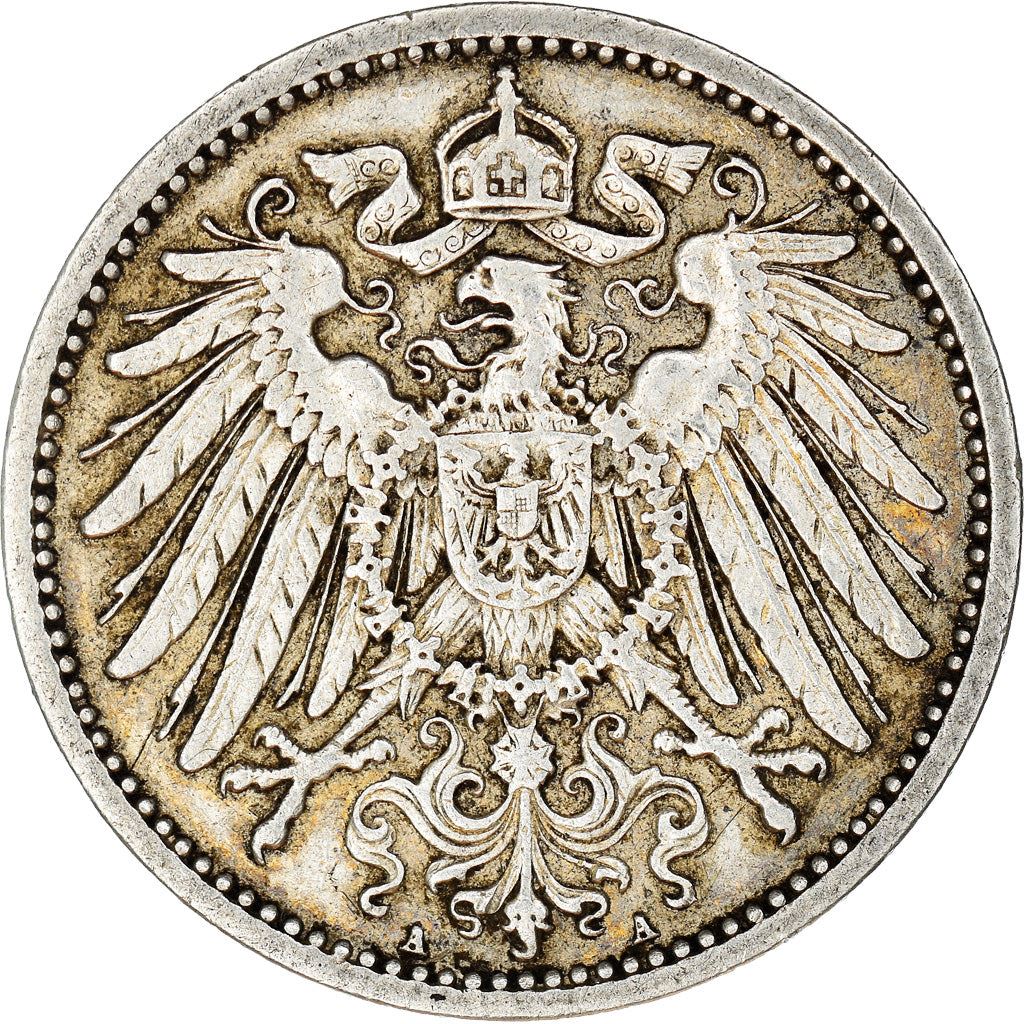 German Empire 1 Mark Coin | Deutsches Reich | Wilhelm II | Type 2 - Small Shield | KM14 | 1891 - 1916