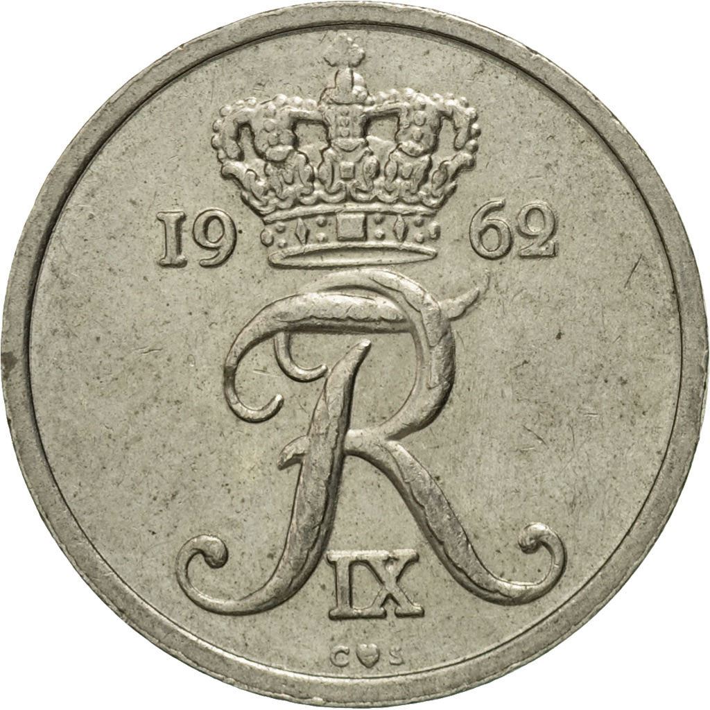Denmark | 25 Ore Coin | Monogram | Km:850 | 1960 - 1967