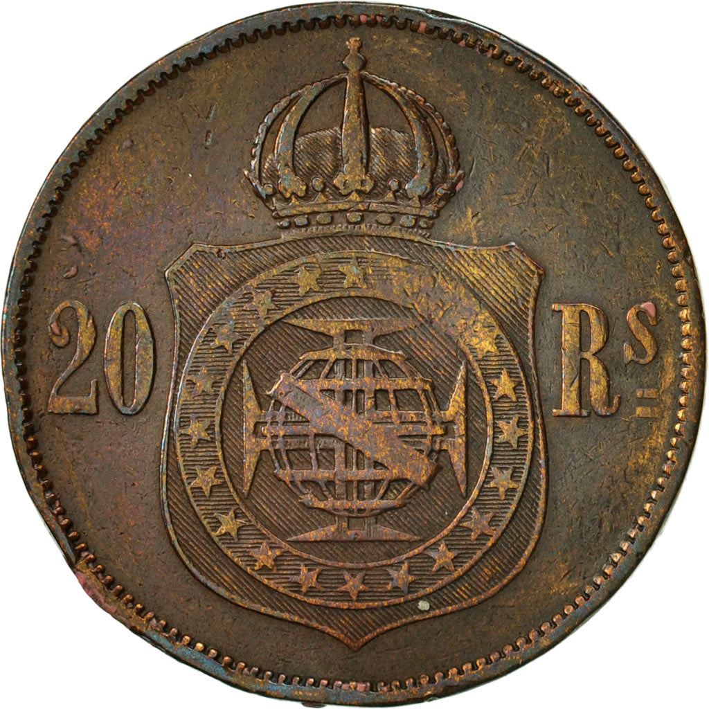 Brazil | 20 Reis Coin | Pedro II | Km:474 | 1868 - 1870