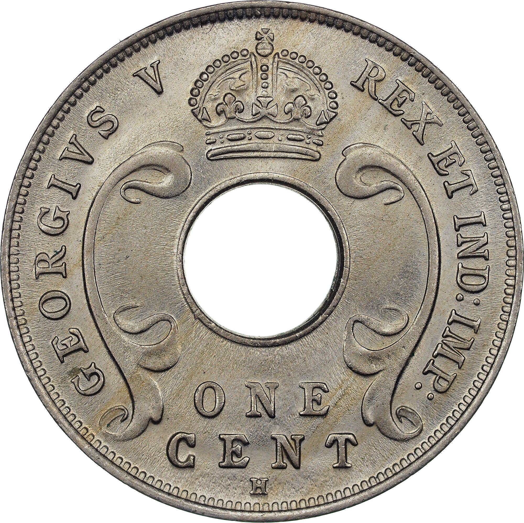 Ostafrika | 1-Cent-Münze | Georg V. | Kupfernickel | KM:7 | 1911–1918