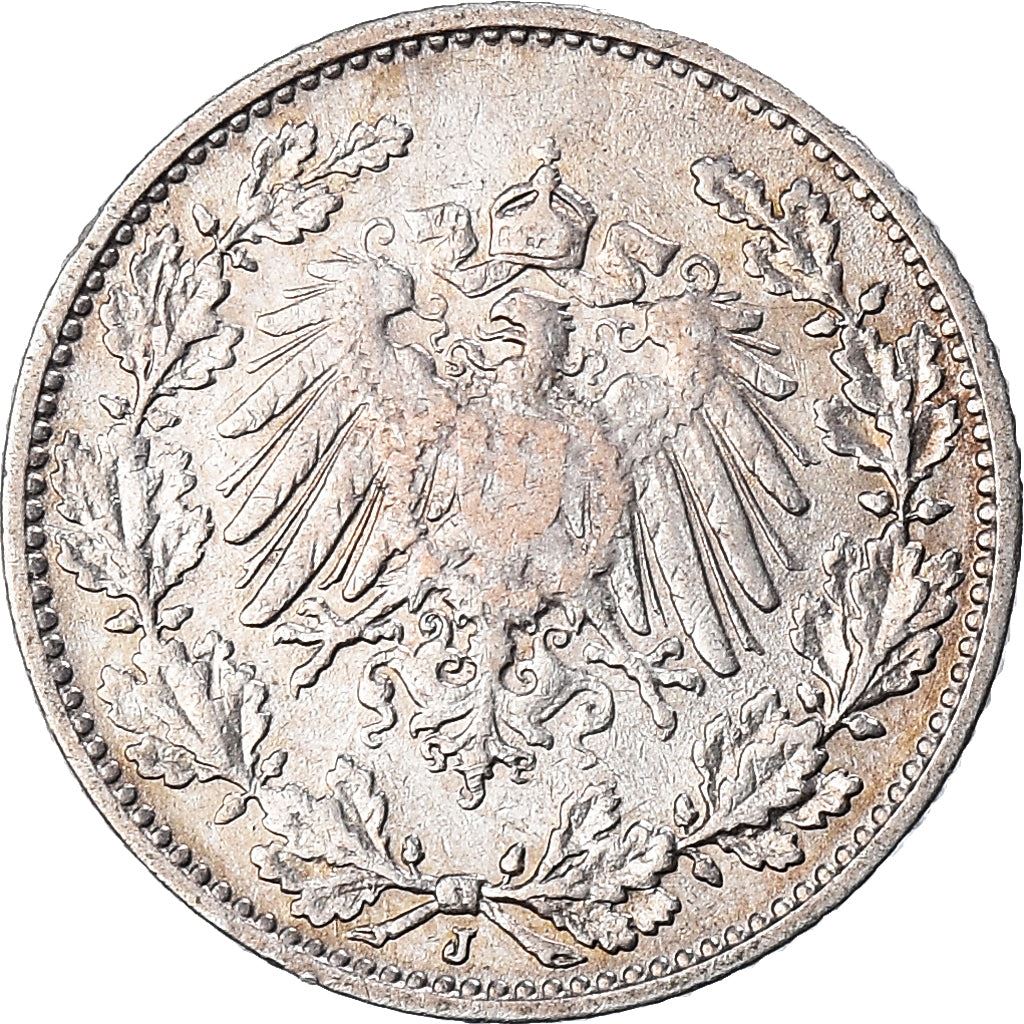German Empire 1/2 Mark Coin | Deutsches Reich | Wilhelm II | Type 2 | KM17 | 1905 - 1919