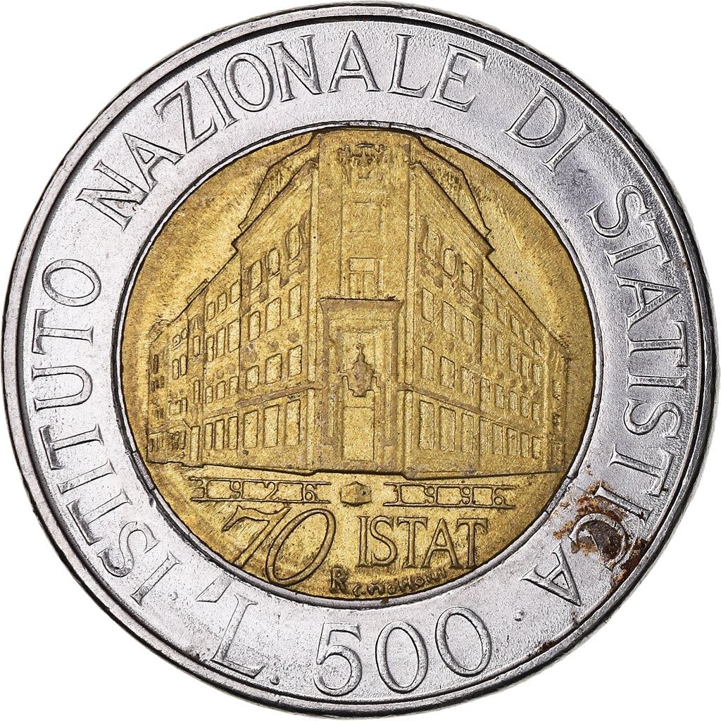Italy | 500 Lire Coin | Institute of Statistics | Km:181 | 1996