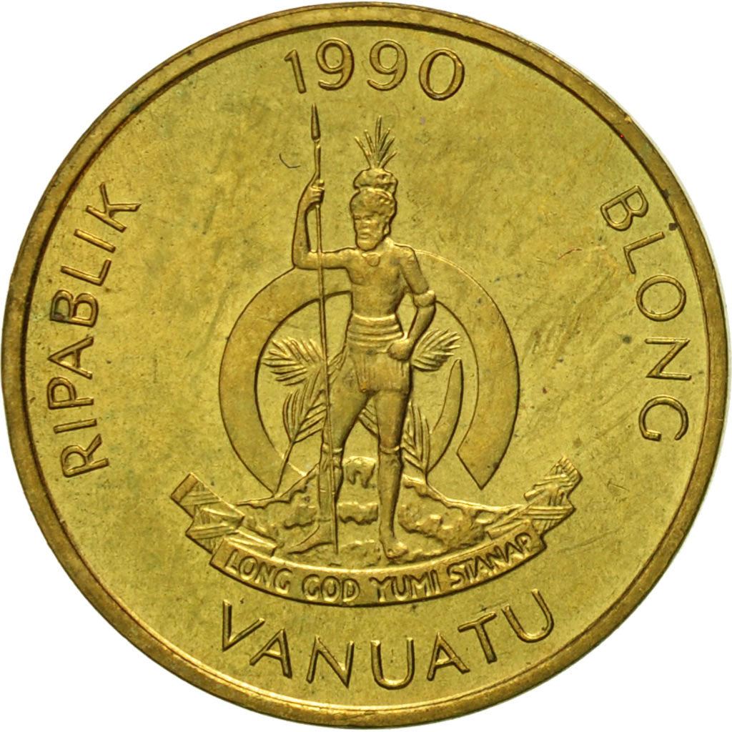 Vanuatu | 1 Vatu Coin | Melanesian Warrior | Triton Conch Shell | Km:3 | 1983 - 2002