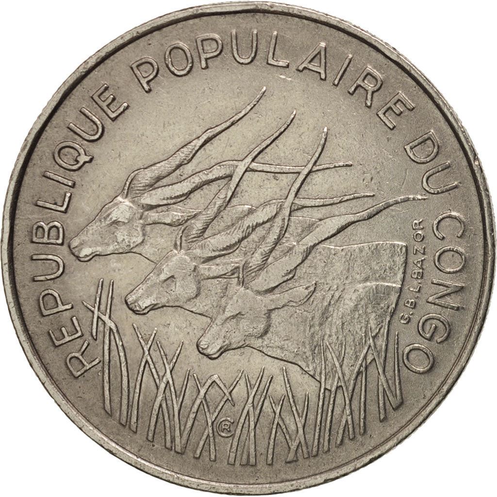 Republic of The Congo | 100 Francs Cfa Coin | Giant Elands | Km:2 | 1975 - 1990