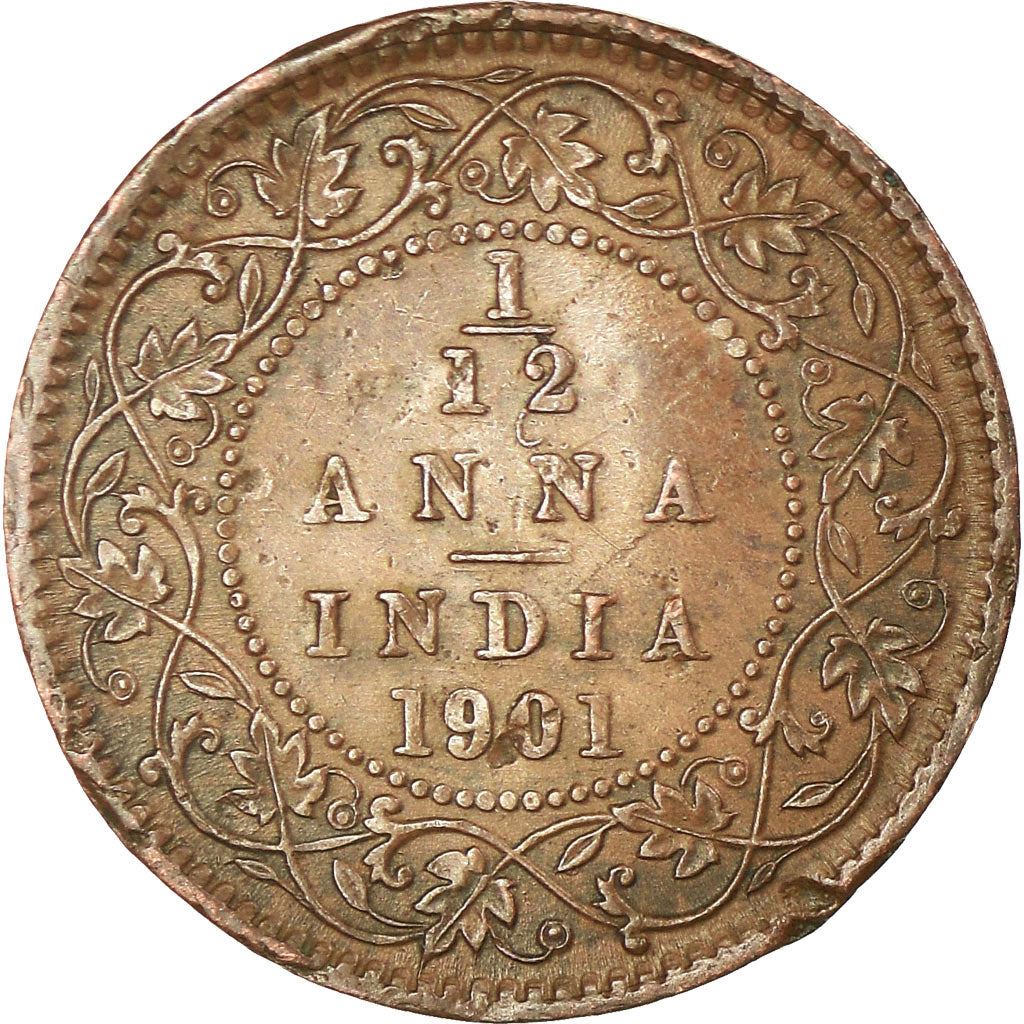 India - British | 1/12 Anna Coin | Queen Victoria | Km:483 | 1877 - 1901