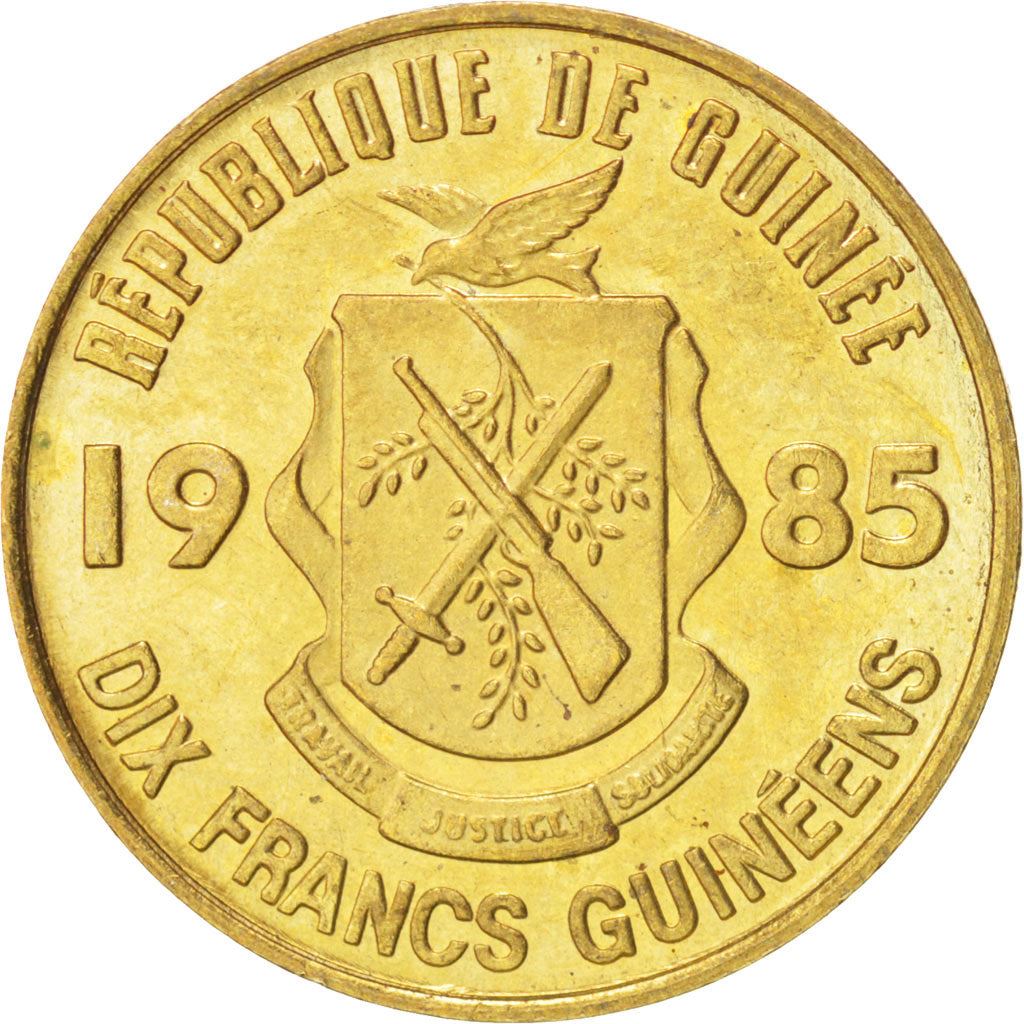 Guinea | 10 Francs Guineens Coin | Palm leaf | Km:52 | 1985