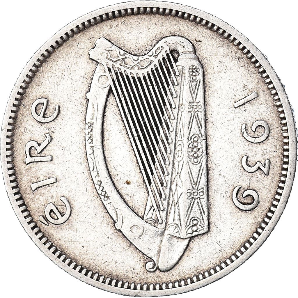 Irish 1 Scilling Coin | Celtic Harp | Bull | KM14 | 1939 - 1942
