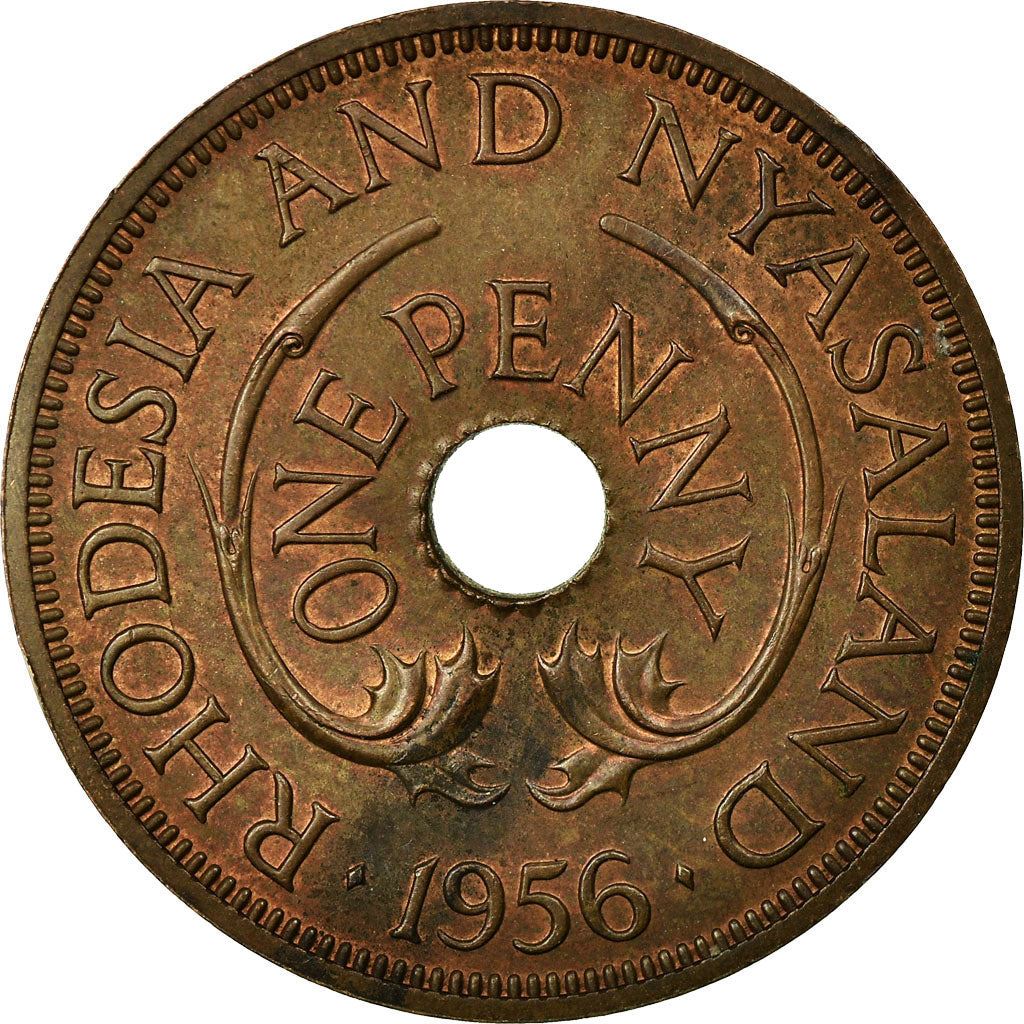 Rhodesia and Nyasaland | 1 Penny Coin | Elephants | Km:2 | 1955 - 1963