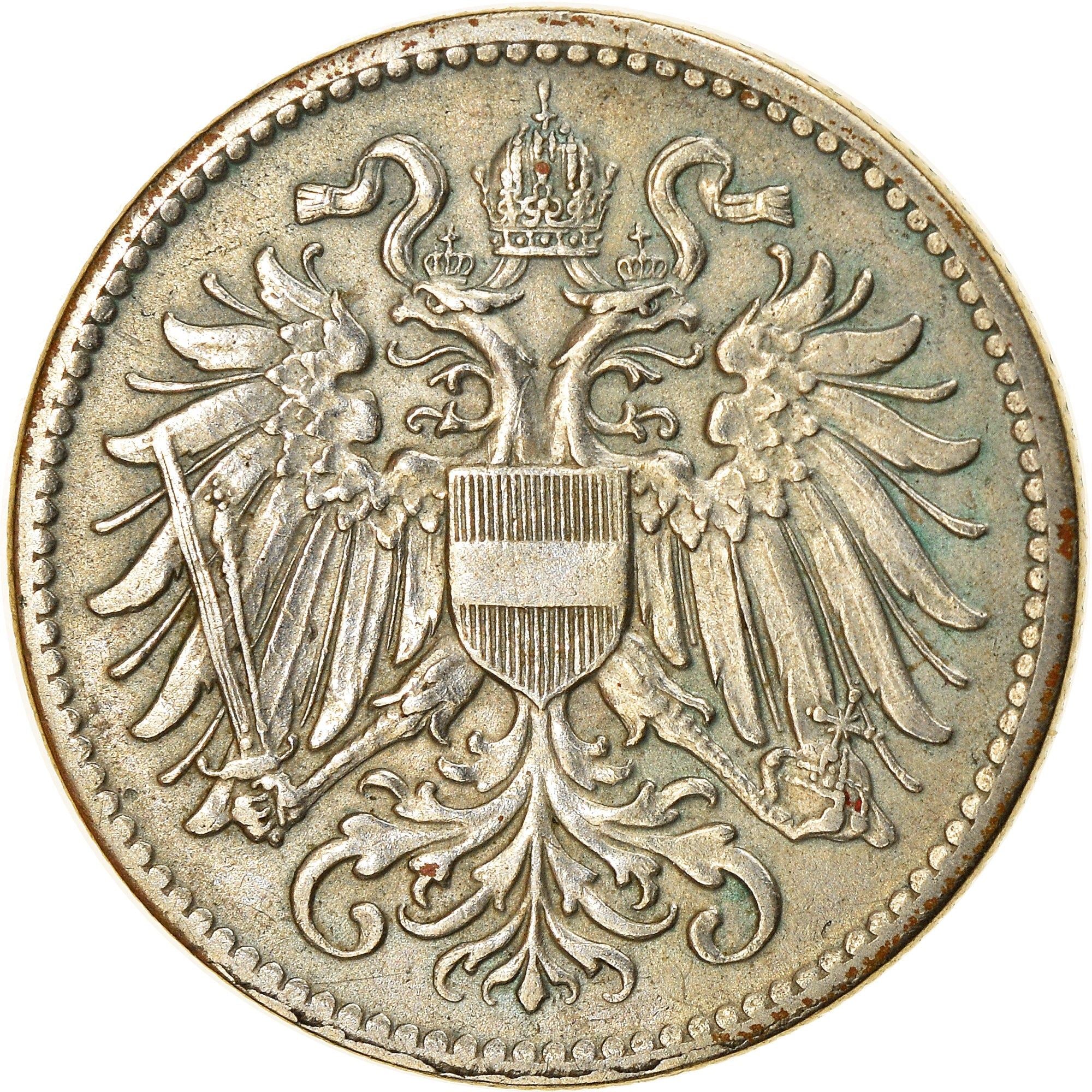 Austrian Empire | 10 Hellers Coin | Austrian Escutcheon | Km:2825 | 1916