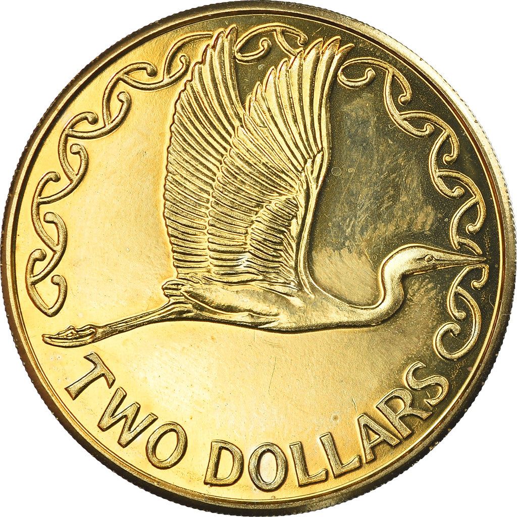 New Zealand Coin New Zealander 2 Dollars Coin | Queen Elizabeth II | Great Egret | KM121 | 1999 - 2021