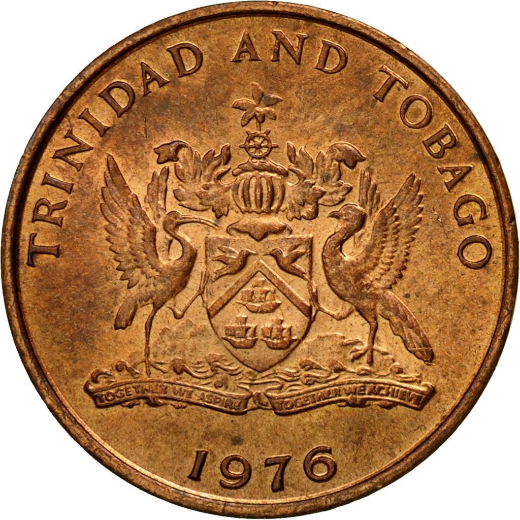Trinidad and Tobago 1 Cent Coin | Queen Elizabeth II | Hummingbird | KM25 | 1974 - 1976