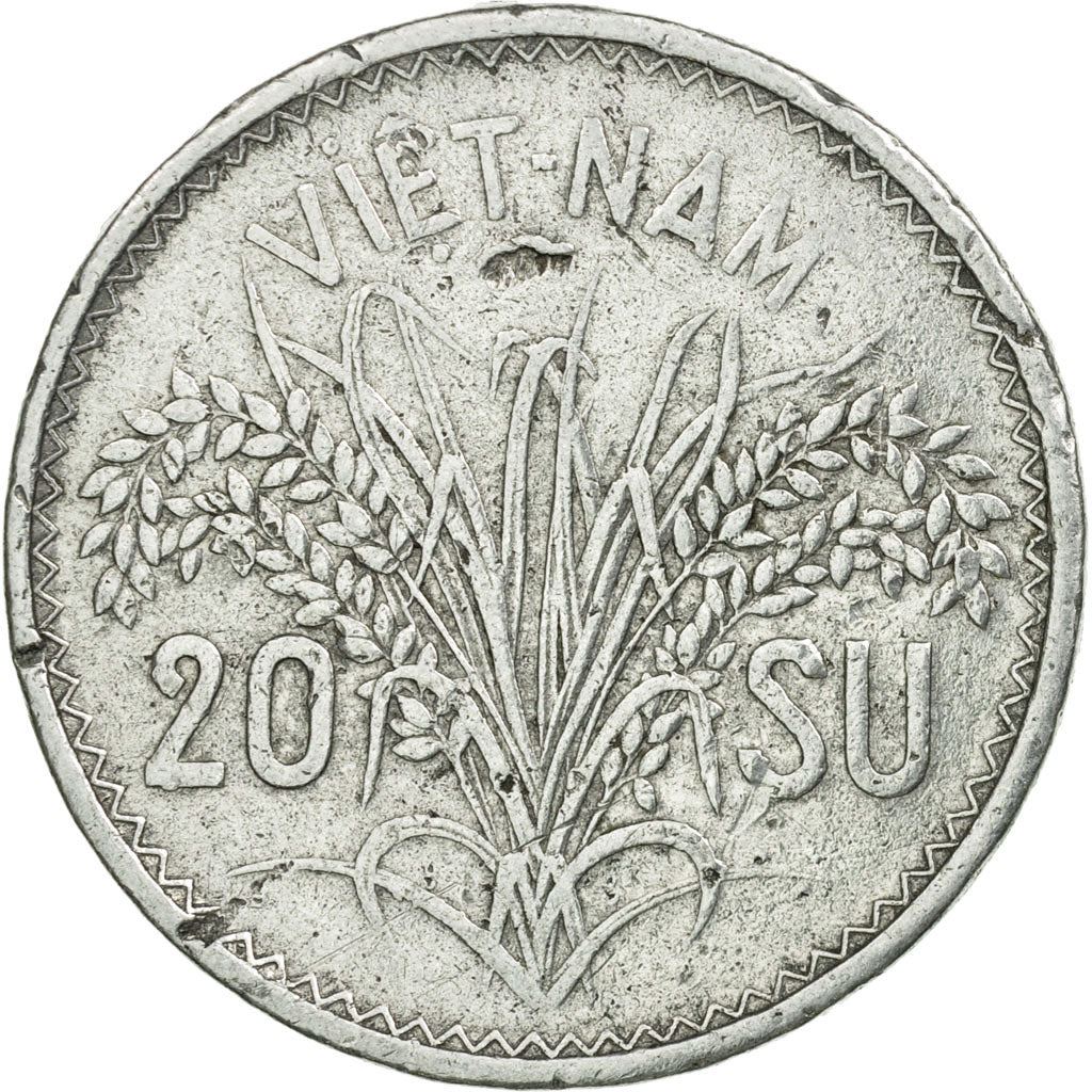 South Vietnam | 20 Su Coin | Rice plant | Km:2 | 1953