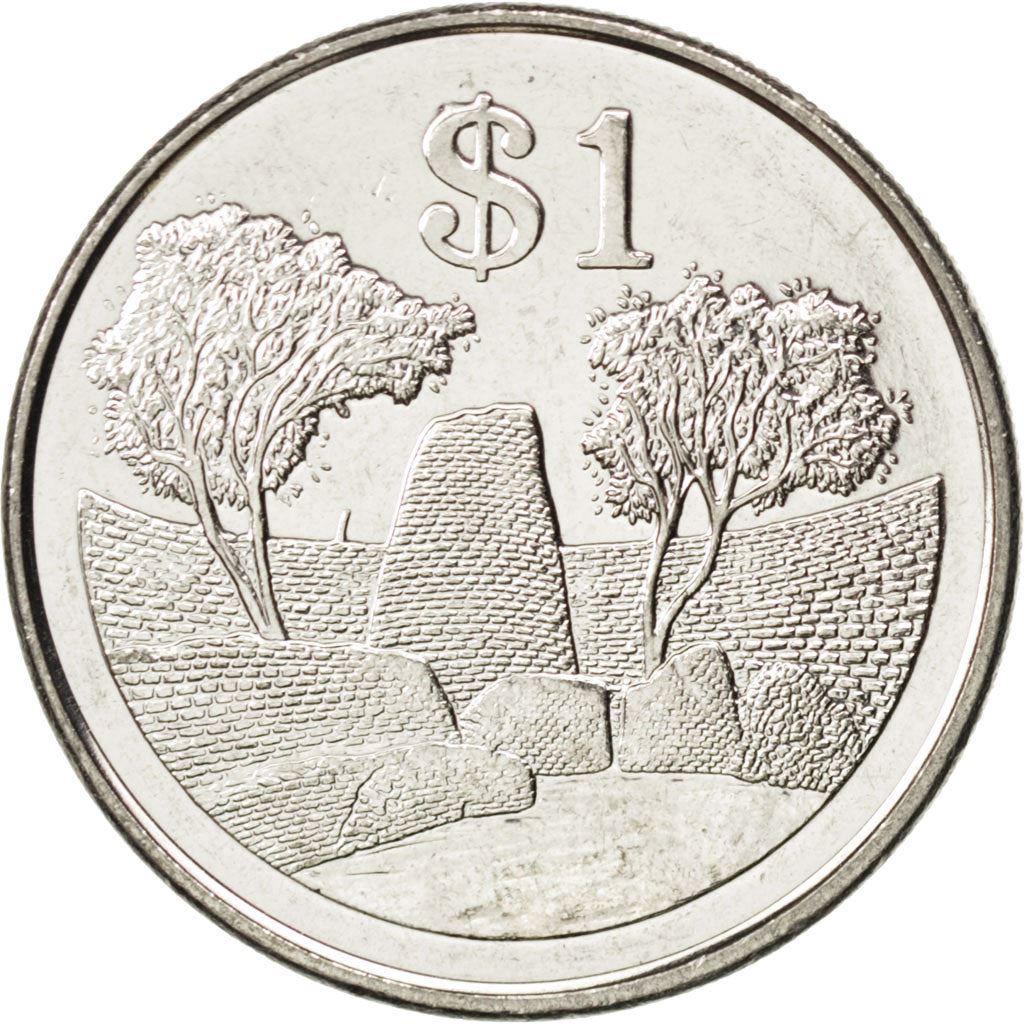 Zimbabwe | 1 Dollar Coin | National Monument View | Km:6A | 2001 - 2003