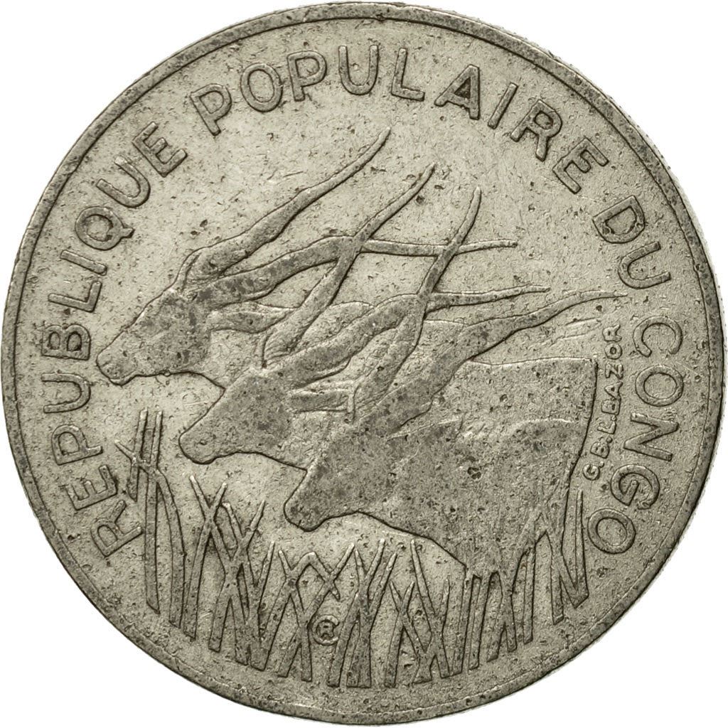 Republic of The Congo | 100 Francs Cfa Coin | Giant Elands | Km:2 | 1975 - 1990