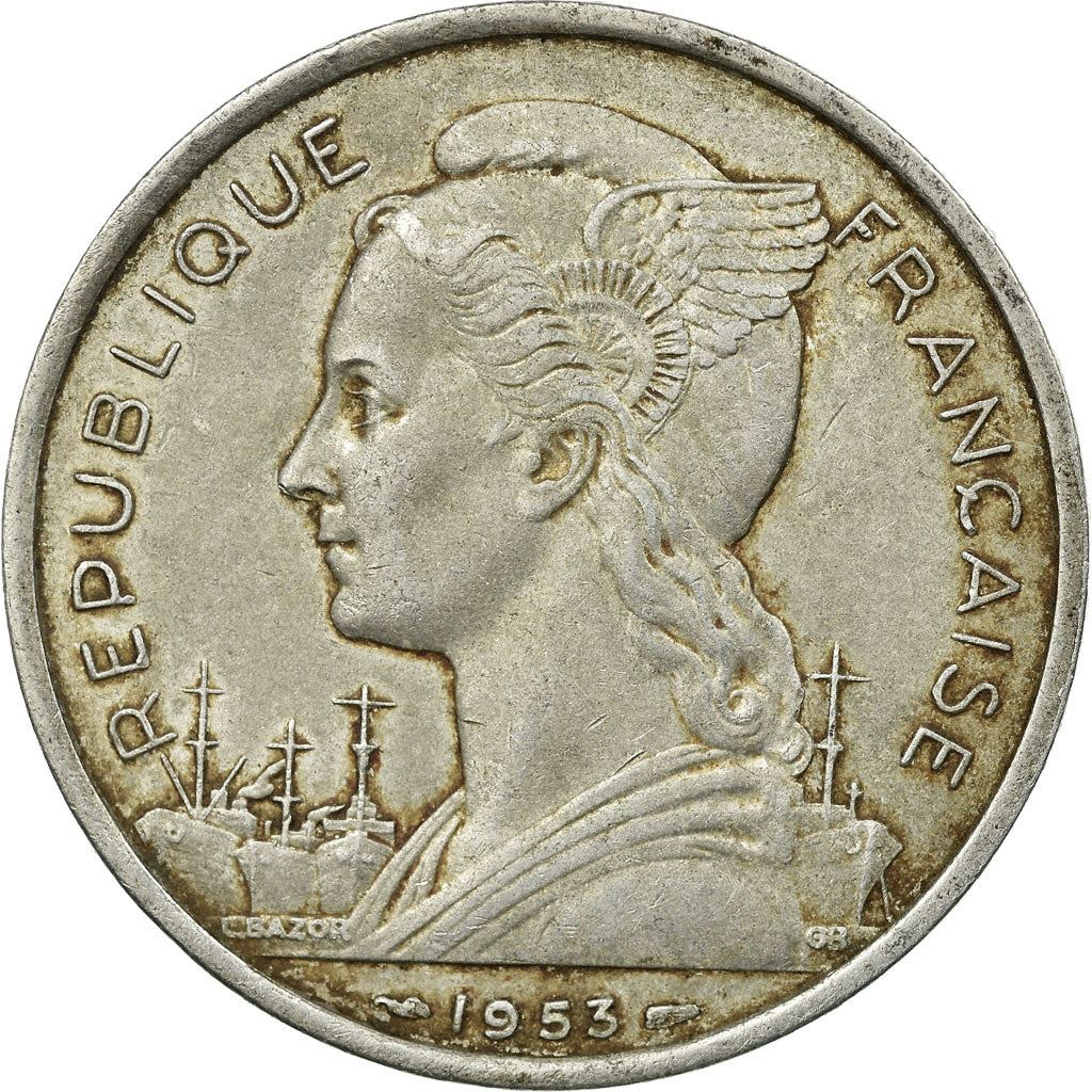 Madagascar | 5 Francs Coin | Marianne | Zebu | Km:5 | 1953