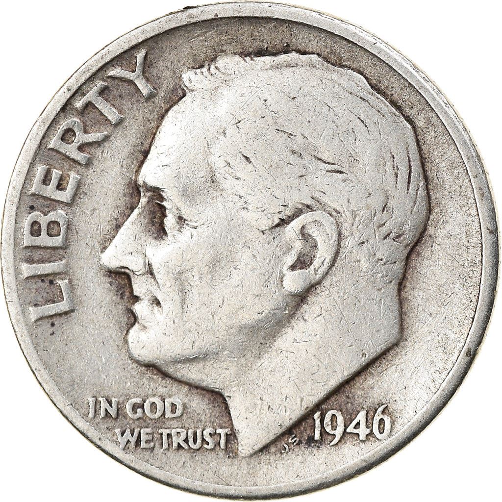 アメリカ合衆国 | 1ダイム硬貨 | フランクリン・D・ルーズベルト | KM:195 | 1946年 - 1964年