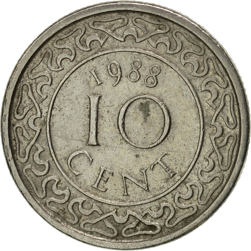 Suriname | 10 Cents Coin | Wreath | Natives | Km:13A | 1987 - 2021